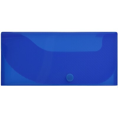 JAM Paper Plastic Pencil Case, Snap Button Pencil Case Box, Blue, Sold Individually (166532738) | Quill