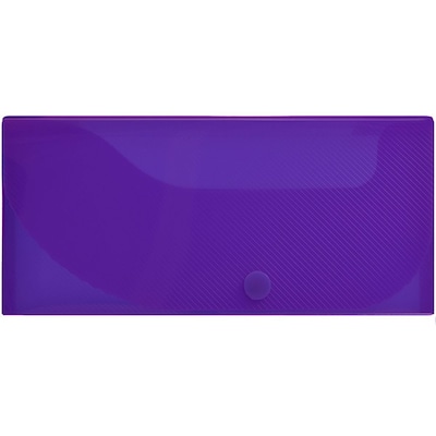 JAM Paper Plastic Pencil Case, Snap Button Pencil Case Box, Purple (166532743) | Quill