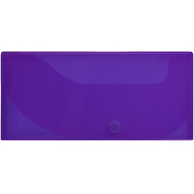 JAM Paper Plastic Pencil Case, Snap Button Pencil Case Box, Purple (166532743)