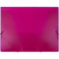 JAM Paper® Plastic Portfolio, Letter Booklet, 9 1/2 x 12 3/8, Fuchsia Pink, Sold Individually (33232873)