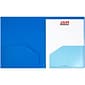 JAM Paper Heavy Duty Plastic Multi-Pocket Folders, 6 Pocket Organizer, Blue, 2/Pack (24052418)