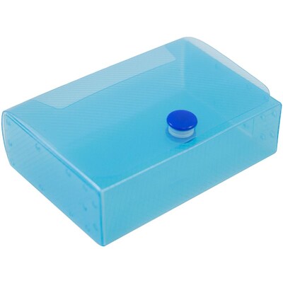 JAM Paper® Large Business Card Holder, 2.25 x 3.25 x 1, Blue, Sold Individually (245232761)