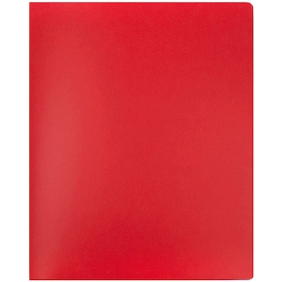 JAM Paper Heavy Duty Plastic Multi-Pocket Folders, 6 Pocket Organizer, Red, 2/Pack (389MP6re)