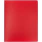 JAM Paper Heavy Duty Plastic Multi-Pocket Folders, 6 Pocket Organizer, Red, 2/Pack (389MP6re)
