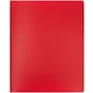 JAM Paper Heavy Duty Plastic Multi-Pocket Folders, 4 Pocket Organizer, Red, 2/Pack (389MP4re)