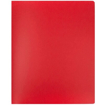 JAM Paper Heavy Duty Plastic Multi-Pocket Folder, 10 Pocket Organizer, Red, Each (389MP10RE)
