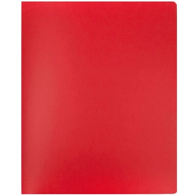 JAM Paper Heavy Duty Plastic Multi-Pocket Folder, 10 Pocket Organizer, Red, Each (389MP10RE)