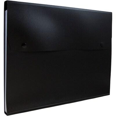 JAM Paper 6 Pocket Plastic Expanding File with Snap Closure, Letter Size, 9 x 13, Black, Sold Individually (339932771)