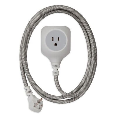 360 Electrical 6 Feet Braided Cord USB Grey