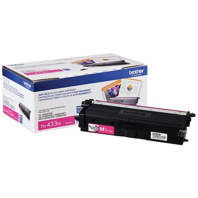 Brother TN433 Black/Cyan/Magenta/Yellow High Yield Toner and DR431CL Drum, 5-Pack