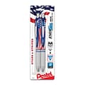 Pentel Stars & Stripes Edition EnerGel RTX Liquid Gel Pens, Medium Point, Black Ink, 2/Pack (BL77USA