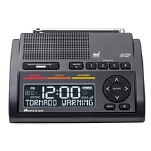 MIDLAND RADIO Deluxe Weather Alert Radio with Dual Alarm Clock, Black (WR400)