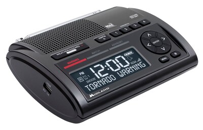 MIDLAND RADIO Deluxe Weather Alert Radio with Dual Alarm Clock, Black (WR400)