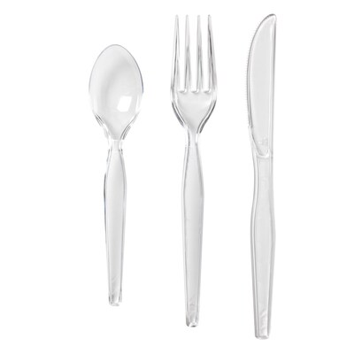 Dixie Plastic Assorted Cutlery Keeper, Heavy-Weight, Clear, 180/Pack (CH0180DX7)