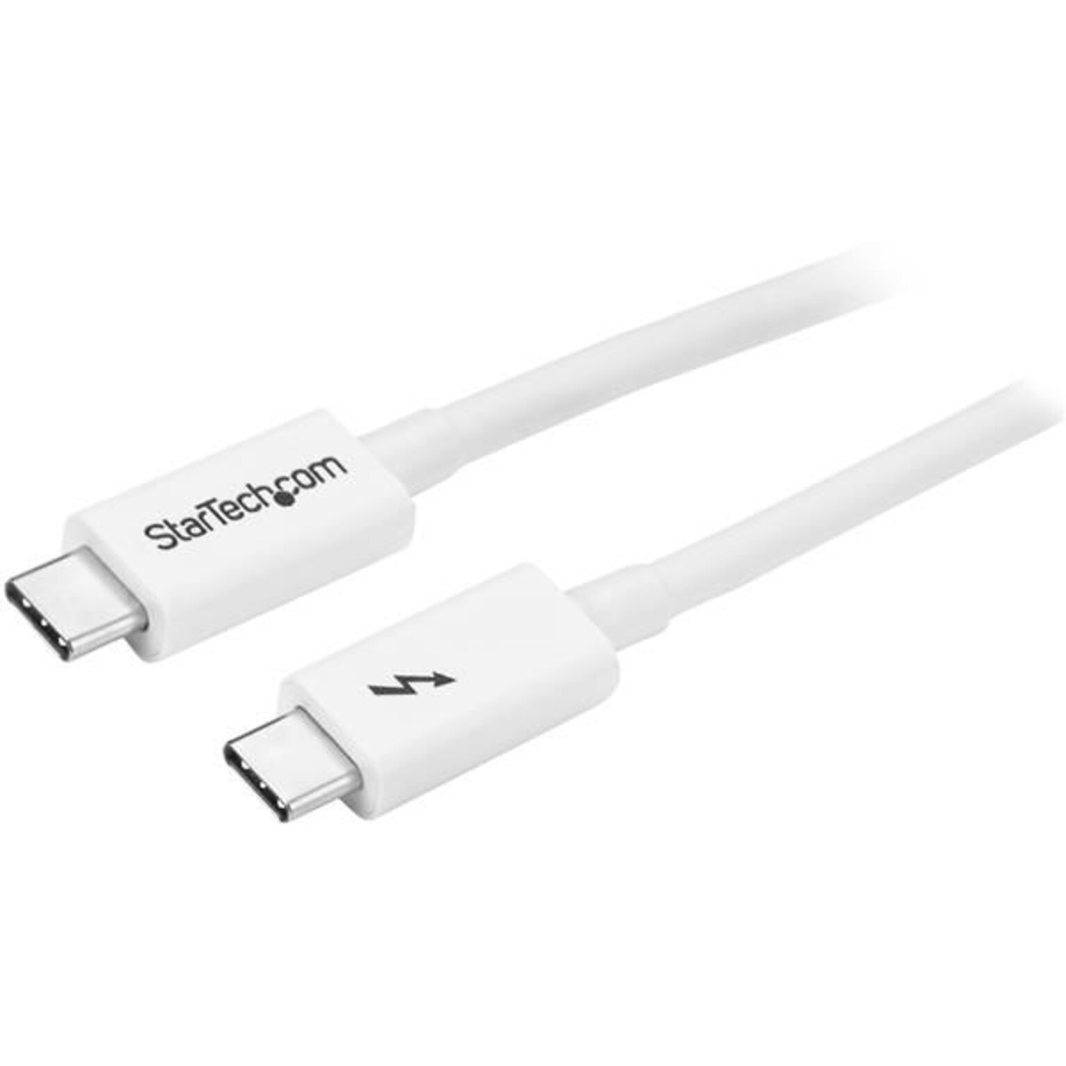 StarTech.com 2m Thunderbolt 3 Cable, 20Gbps, White, Thunderbolt / USB-C / DisplayPort Compatible, Thunderbolt 3 USB-C Cable