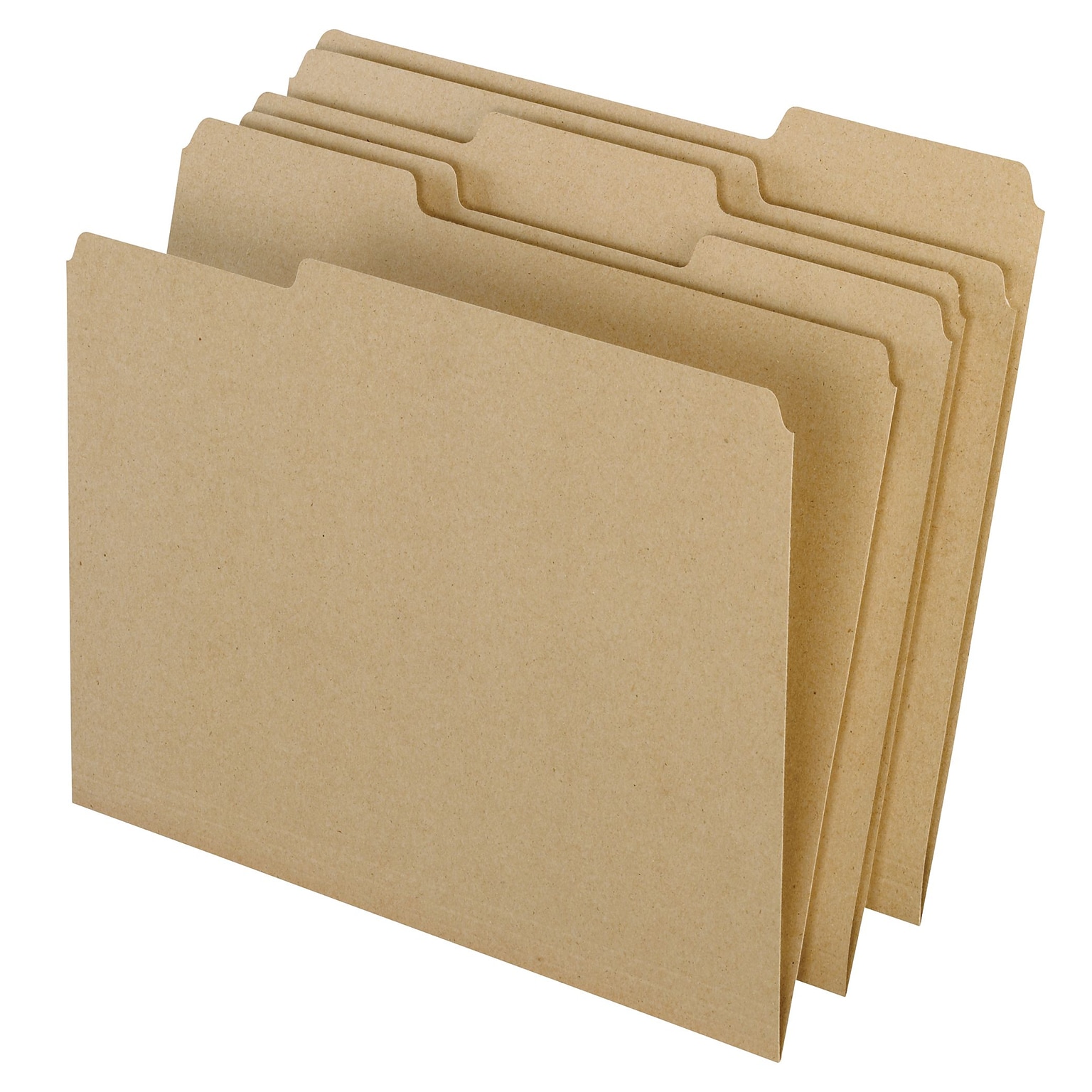 Pendaflex EarthWise Recycled File Folder, 1/3-Cut Tab, Assorted, Letter Size, Natural, 100/Box (04342)