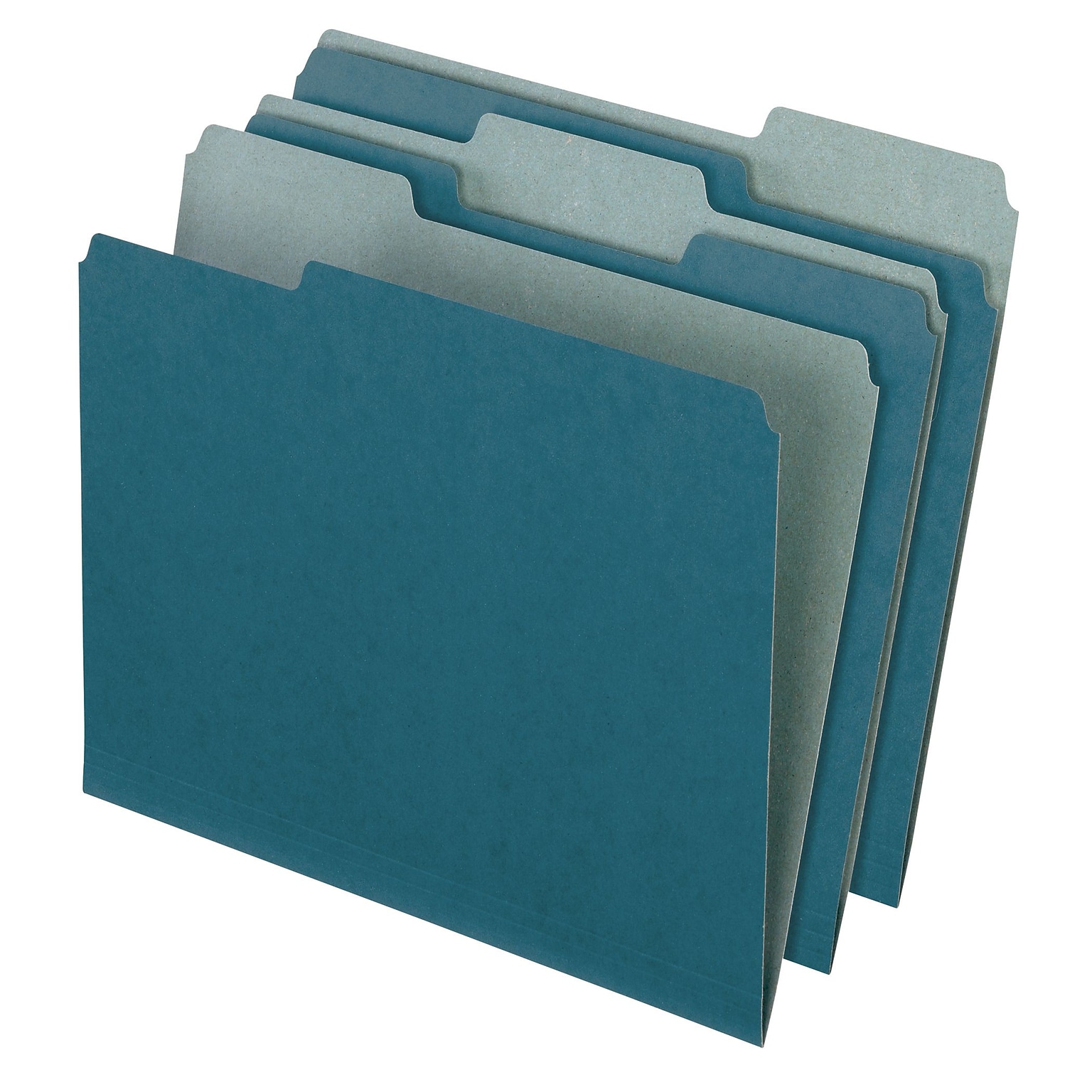 Pendaflex EarthWise Recycled File Folder, 1/3-Cut Tab, Assorted, Letter Size, Blue, 100/Box (04302)