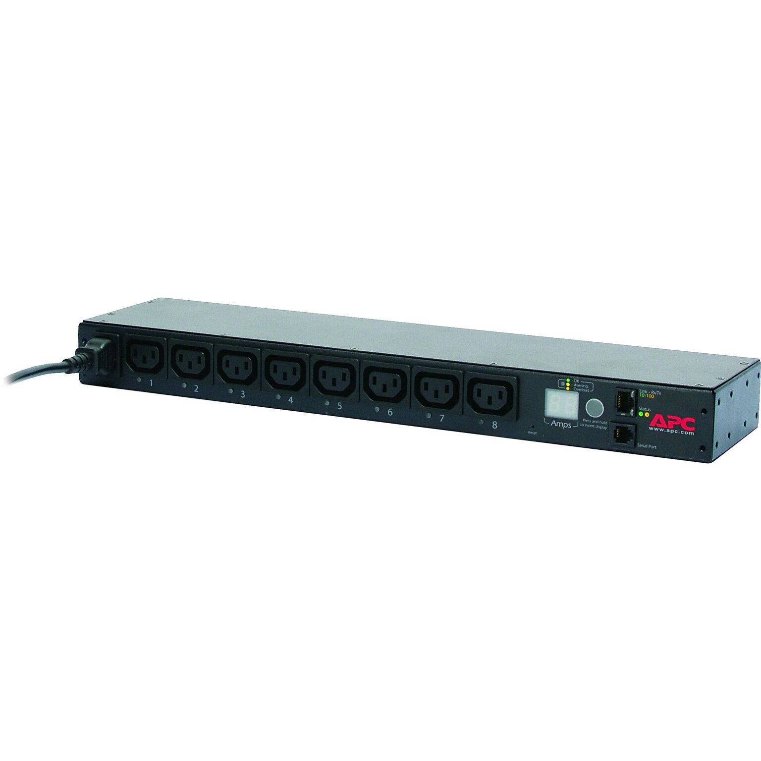Schneider Electric 208/230V Switched Power Distribution Unit, 8-Outlet, 1U Rack Mount (AP7920B)
