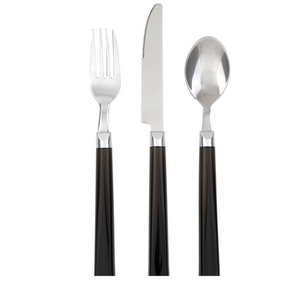 Gibson Palmdale Dinner Flatware Set, 12 Piece, Black (93581972M)