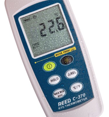 REED C-370 RTD Thermometer, -148 to 572degF (-100 to 300degC), Waterproof (IP67) (C0370)