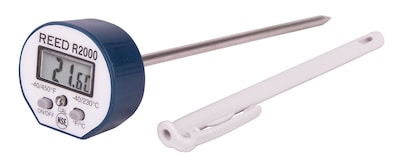 REED R2000 Stainless Steel Digital Stem Thermometer, -40 to 450degF (-40 to 230degC), Waterproof (R2000)