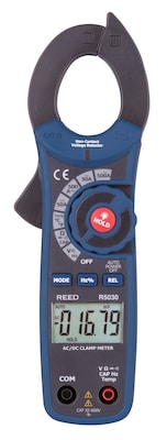 REED Instruments AC/DC Clamp Meter with Temperature and Non-Contact Voltage Detector, 500A, True RMS