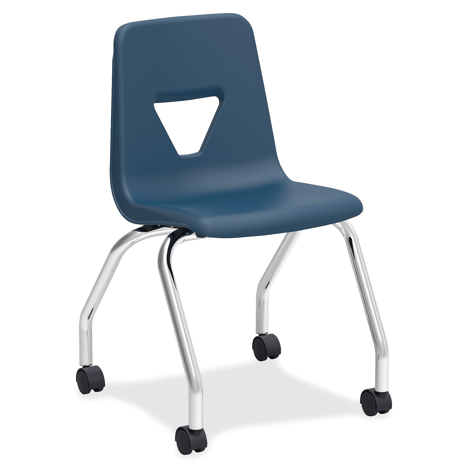 Lorell Classroom Mobile Chair, 18.5W x 21D x 30H, Navy, 2/Carton (LLR99910)