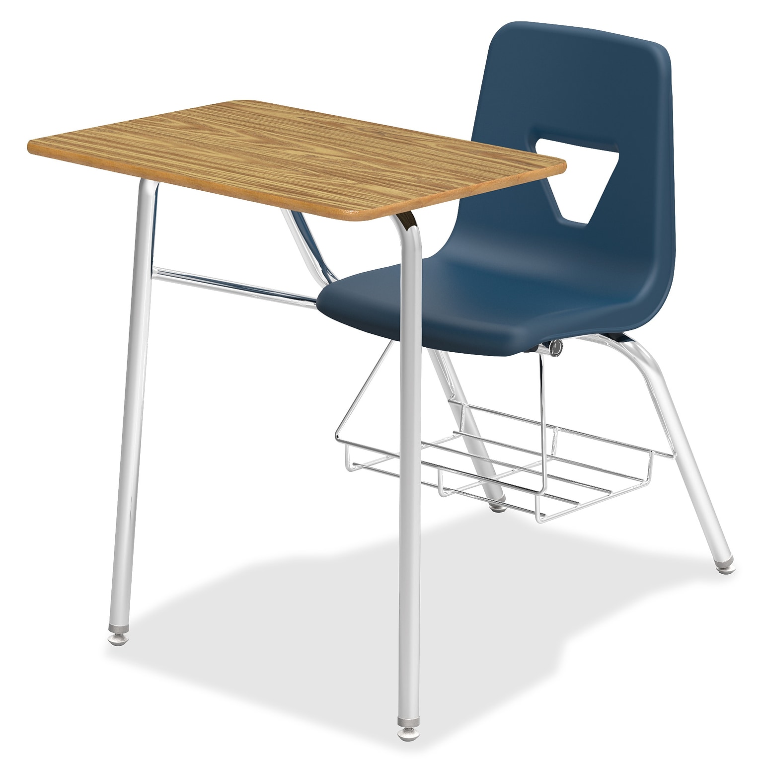 Lorell Student Chair/Desk Combo, 24W x 18D x 31H, Navy/Medium Oak, 2/Carton (LLR99914)