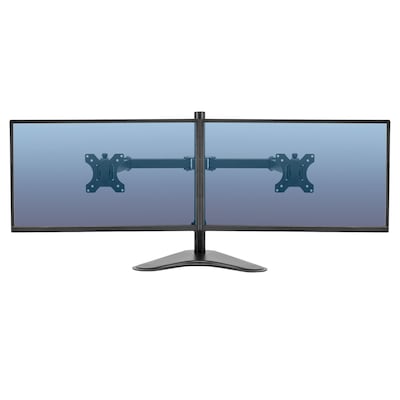 Fellowes Professional Series Free-standing Dual Horizontal Monitor Arm, Up to 27", Black (8043701)