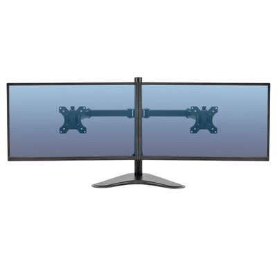 Fellowes Professional Series Free-standing Dual Horizontal Monitor Arm, Up to 27", Black (8043701)