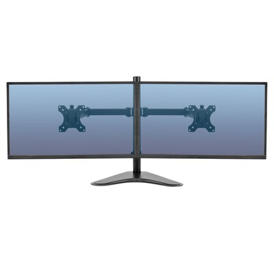 Fellowes Professional Series Free-standing Dual Horizontal Monitor Arm, Up to 27", Black (8043701)