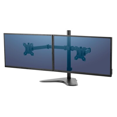 Fellowes Professional Series Free-standing Dual Horizontal Monitor Arm, Up to 27", Black (8043701)