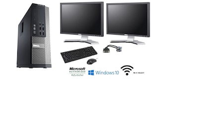 Dell OptiPlex Desktop Bundle (Includes [2] 22 Monitors, Intel i5 3470, 8GB, 1TB, WiFi, Win 10 Pro),