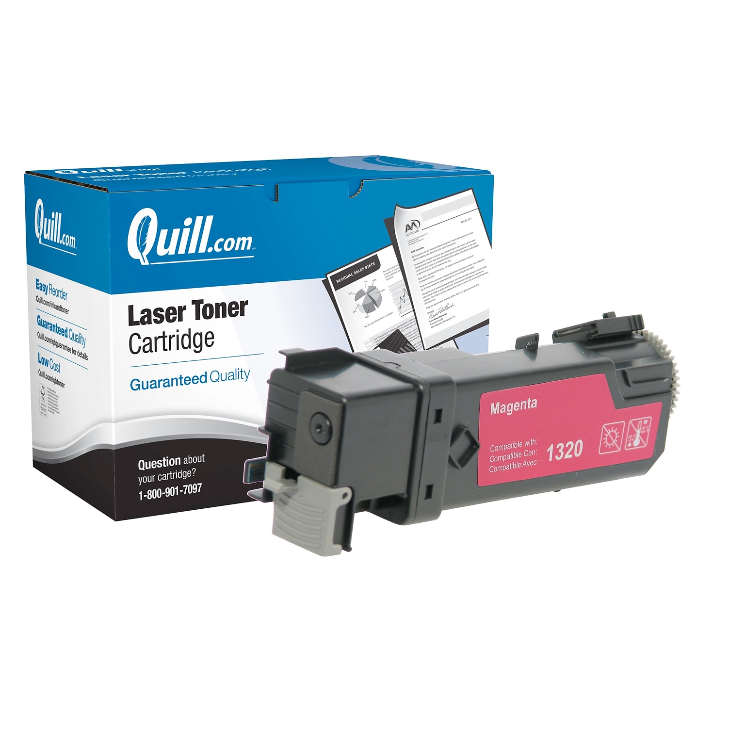 Quill Brand Remanufactured Laser Toner Cartridge for Dell™ 1320c High Yield Magenta (100% Satisfaction Guaranteed)