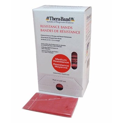 Thera-Band® Exercise Bands Dispenser Pack; Red/ Medium