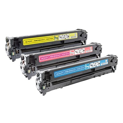 Quill Brand® HP 128 Remanufactured C/M/Y Laser Toner Cartridge, Standard Yield, 3/Pack (CF371AM) (Lifetime Warranty)