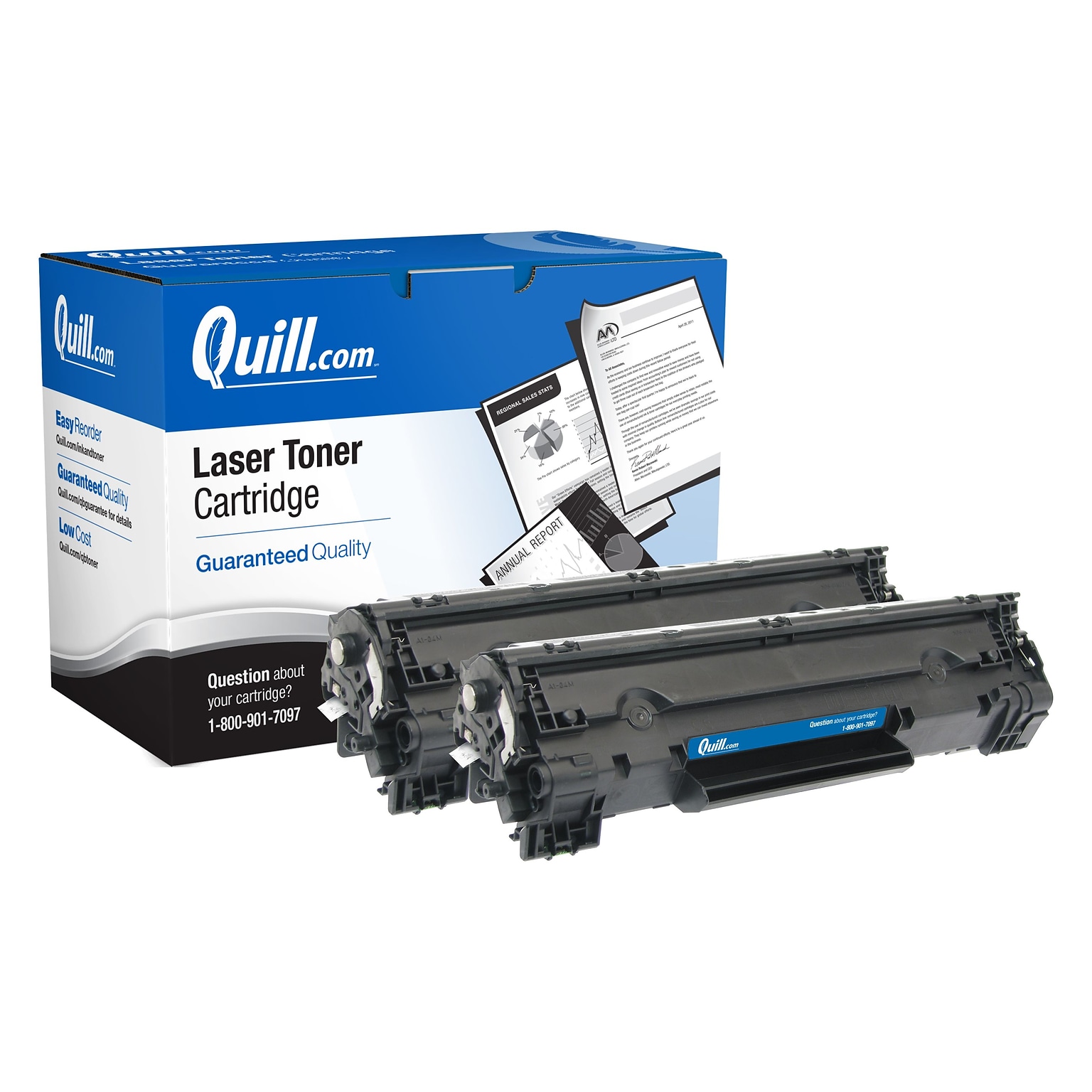 Quill Brand Remanufactured Black Standard Yield Toner Cartridge Replacement for HP 78A (CE278A), 2/Pack