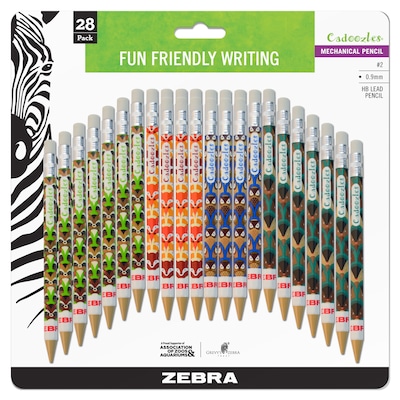 Zebra Pen Cadoozles Mechanical Pencil, 0.9mm Medium Point, Assorted 28pk