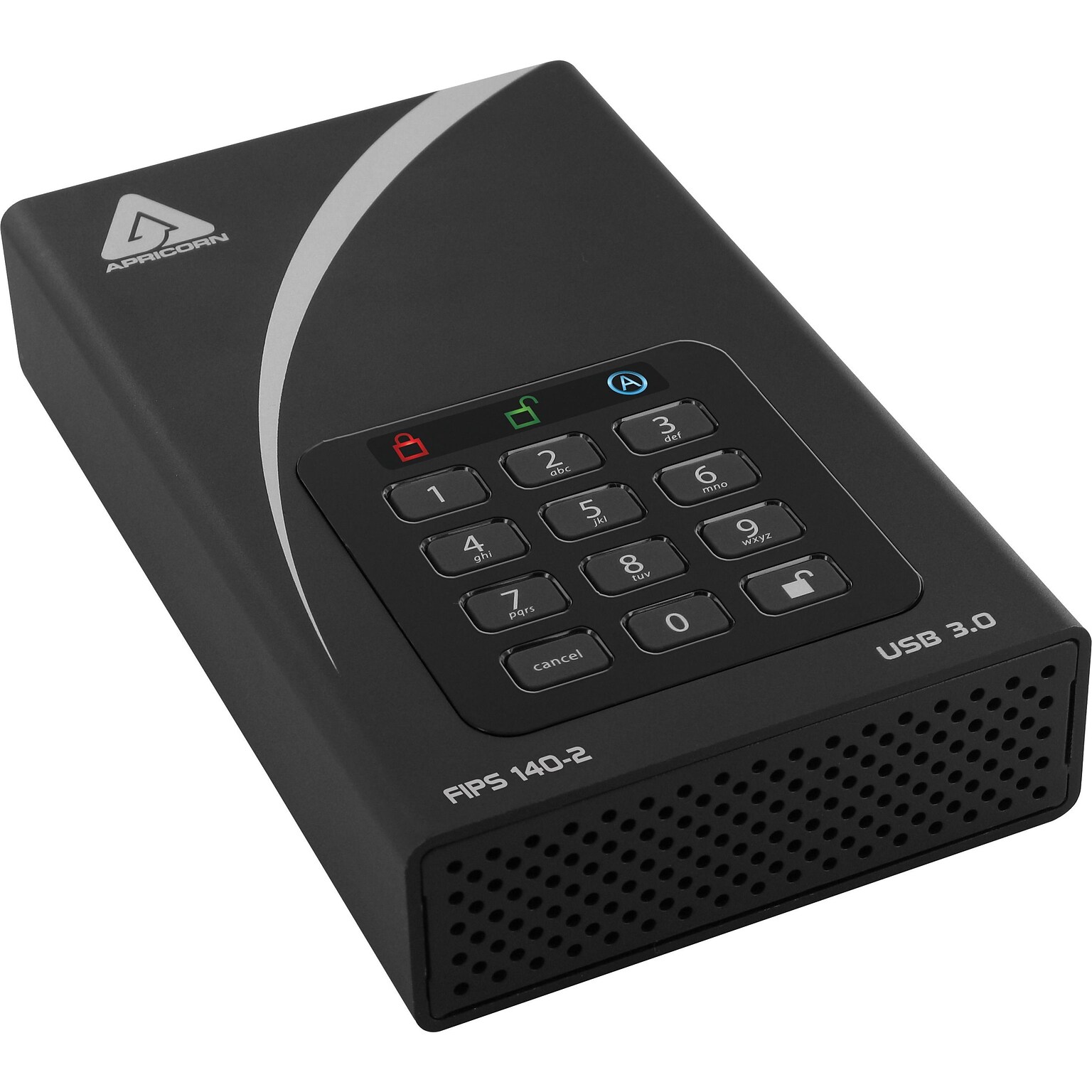 Apricorn Aegis Padlock DT 10TB USB 3.0 External Hard Drive, Black (ADT-3PL256F-10TB)