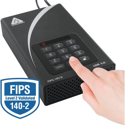 Apricorn Aegis Padlock DT 10TB USB 3.0 External Hard Drive, Black (ADT-3PL256F-10TB)
