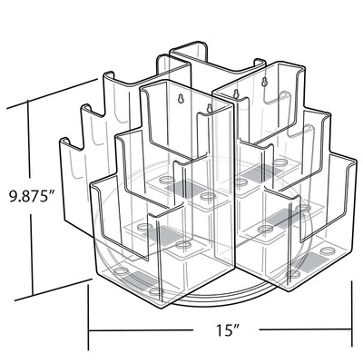 Azar Displays Acrylic Brochure Holder Trifold, 1/PK (250811)