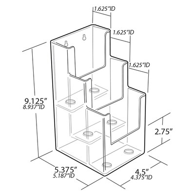 Azar Displays Acrylic Brochure Holder Trifold (250810)