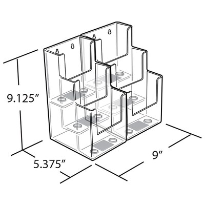 Azar Brochure Holder, 8.5 x 8, Horizontal, Desktop/Wall, Clear Acrylic, 2/Pack (AZA252815)