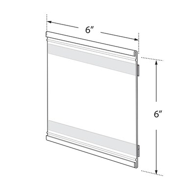 Azar Nameplate Holder, 6 x 6, Vertical, Wall Mounted, Clear Plastic, 10/Pack (AZA199620)