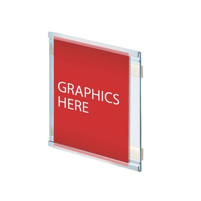 Azar Nameplate Holder, 6" x 6", Vertical, Wall Mounted, Clear Plastic, 10/Pack (AZA199620)