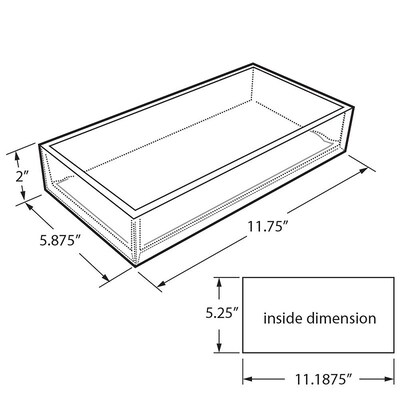 Azar Displays Styrene Deluxe Tray, 11.75" x 5.875", 4/PK (556206)