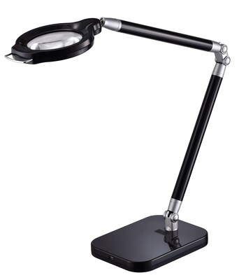 BLACK+DECKER Ultra Reach Magnifier LED Desk Lamp, White (LED10ARCMAG-WHT)