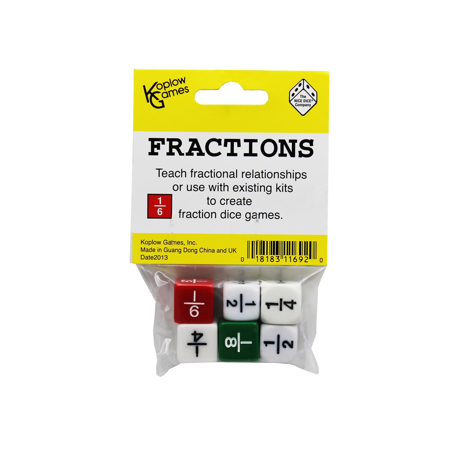 Koplow Games Math Fraction Dice Set, Ages 8+ (KOP11692)