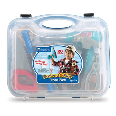Pretend & Play Work Belt Tools, 12" x 14" x 3-1/2" carrying case, Set of 20