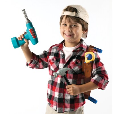 Pretend & Play Work Belt Tools, 12" x 14" x 3-1/2" carrying case, Set of 20